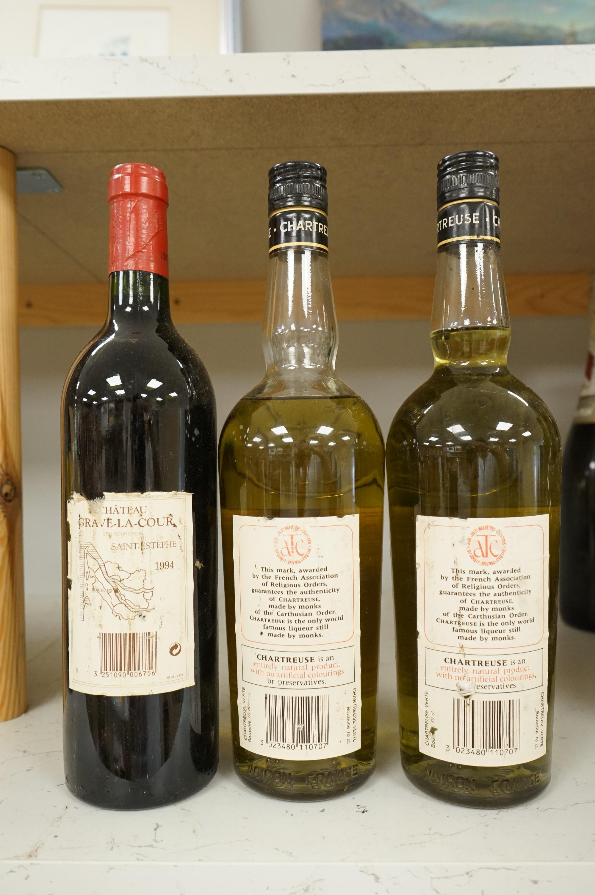 Eleven various bottles of port and wine to include; Cockburns 1997, Chateau Malescot St Exupéry Margaux, etc.